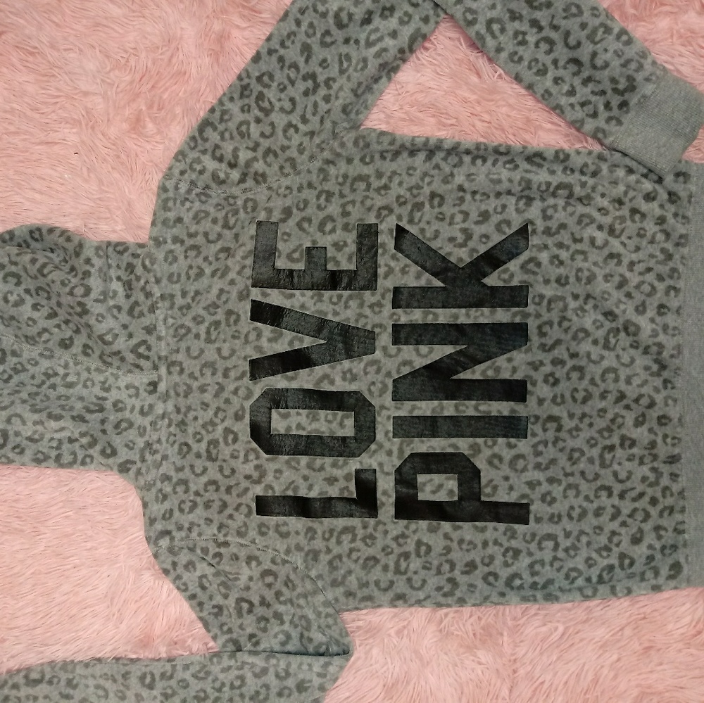 VICTORIA SECRET CHEETAH ZIP UP HOODIE
